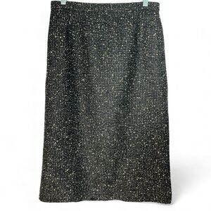 TOYPES Women’s Wool Tweed Straight Skirt | Lined | 10 | Made in Spain